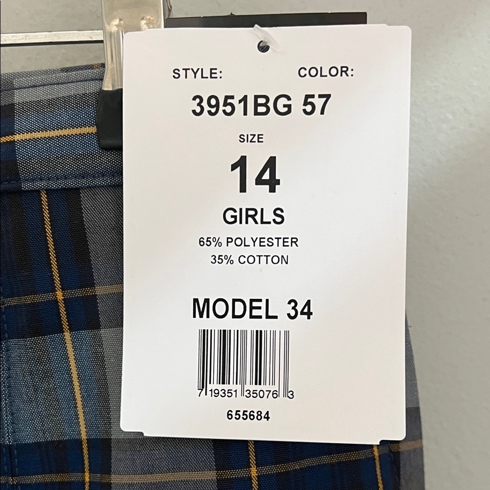 Becky Thatcher Navy and Yellow Plaid Girls Skirt